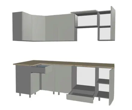 Кухня «Аликанте арт.4 - 1000х2450»