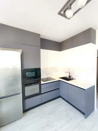 Кухня Графит нубук Белоснежный нубук