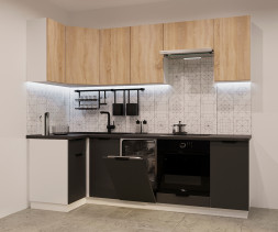 Графит шагрень Дуб сонома - 5 (1000х2450 мм) 